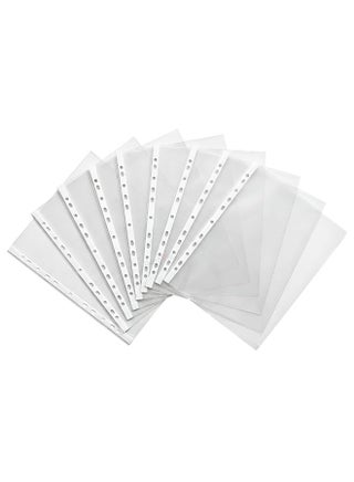 Duravel Clear Sheet Protectors with Multi-Ring Holes, Transparent Plastic Document Sleeves, A4 Size-100Pcs - view 2